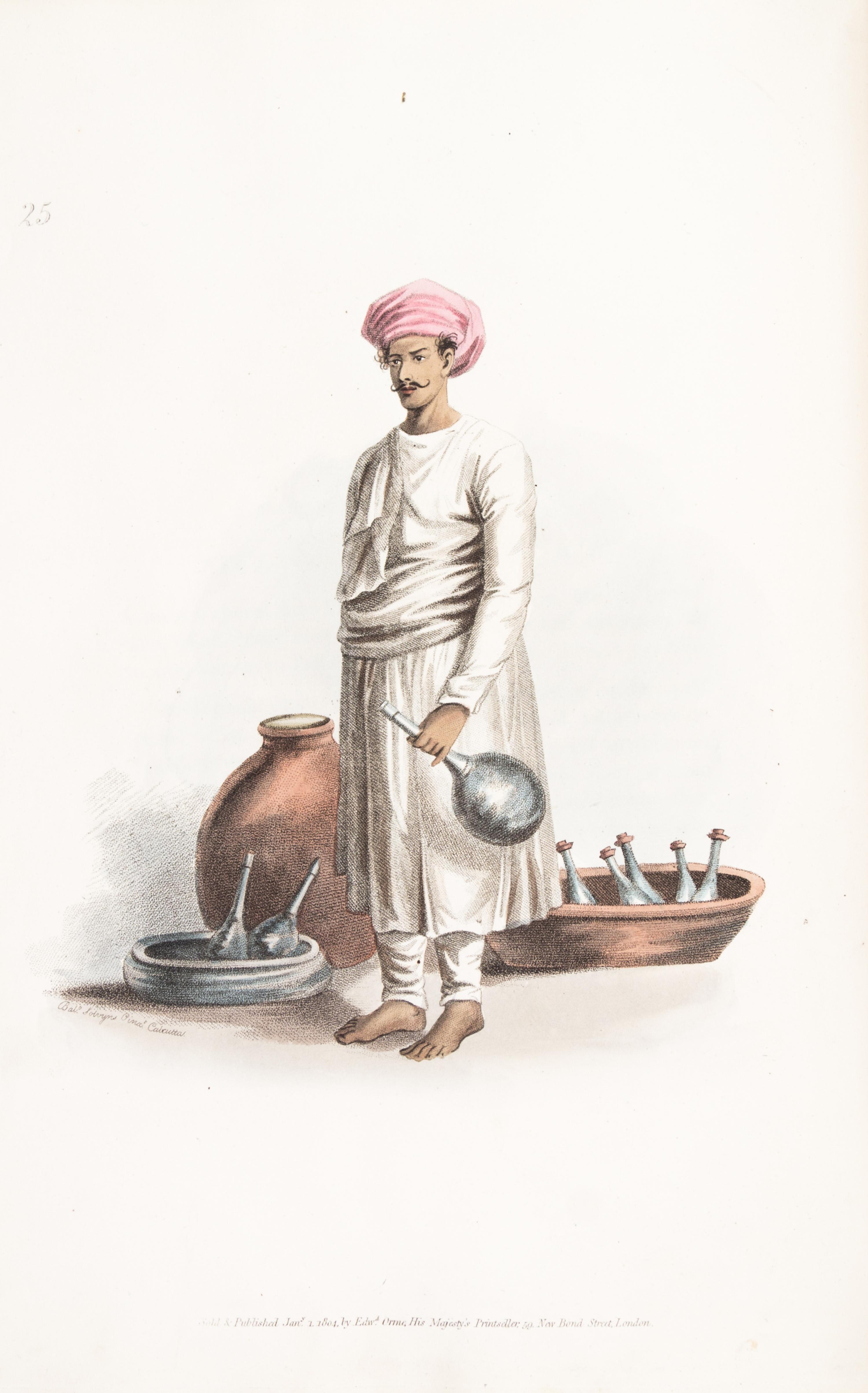 SOLVYNS, FRANS BALTASAR. The Costume of Hindostan. London, 1807. With 60 colored plates.