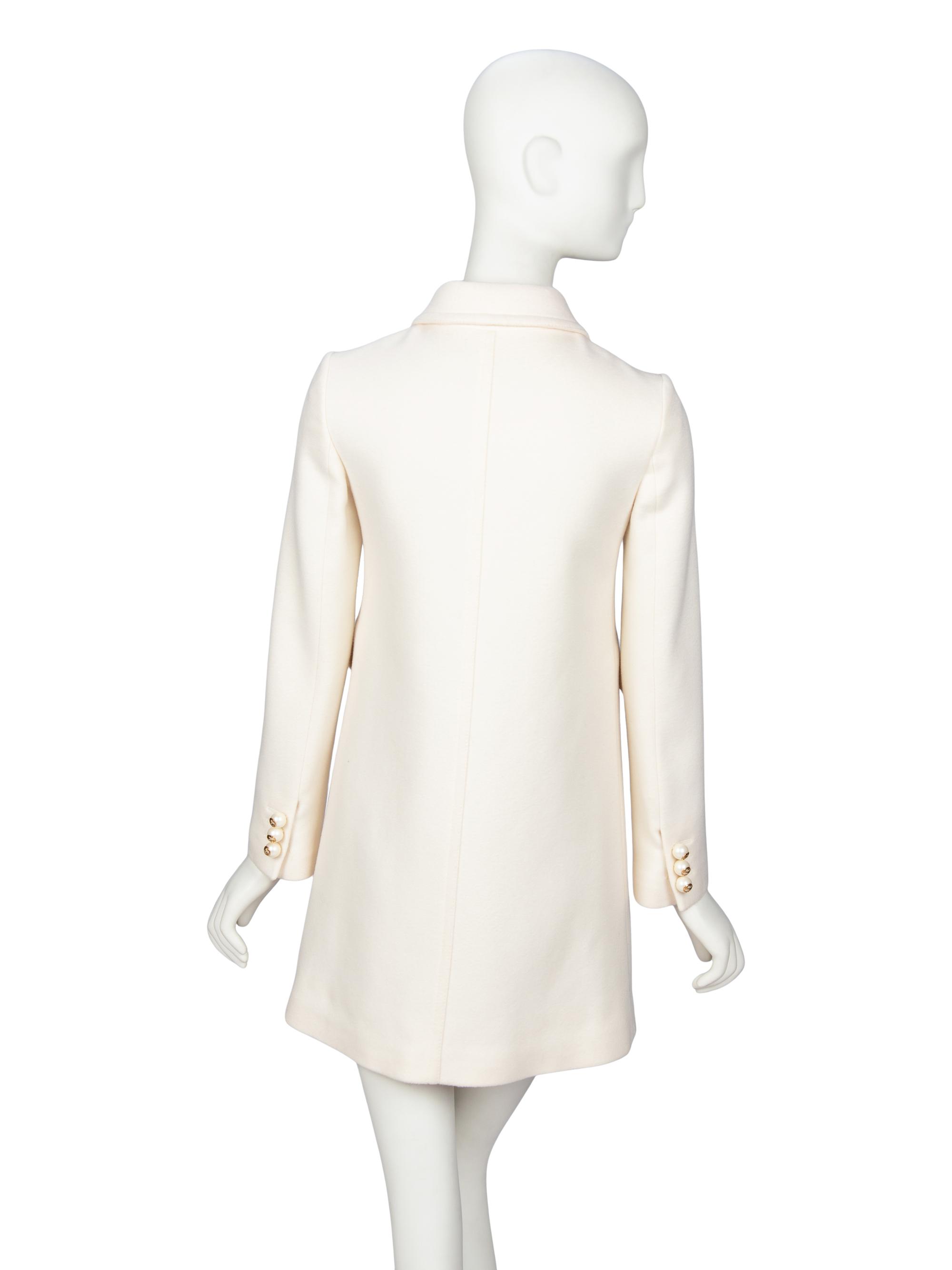 GUCCI, IVORY WOOL COAT