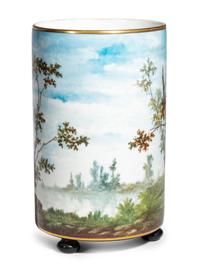 An English Painted Porcelain Vase Attributed to Minton