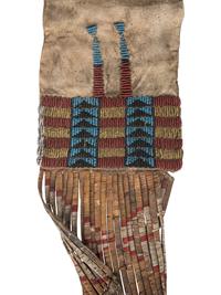 Early Sioux Beaded Hide Tobacco Bag