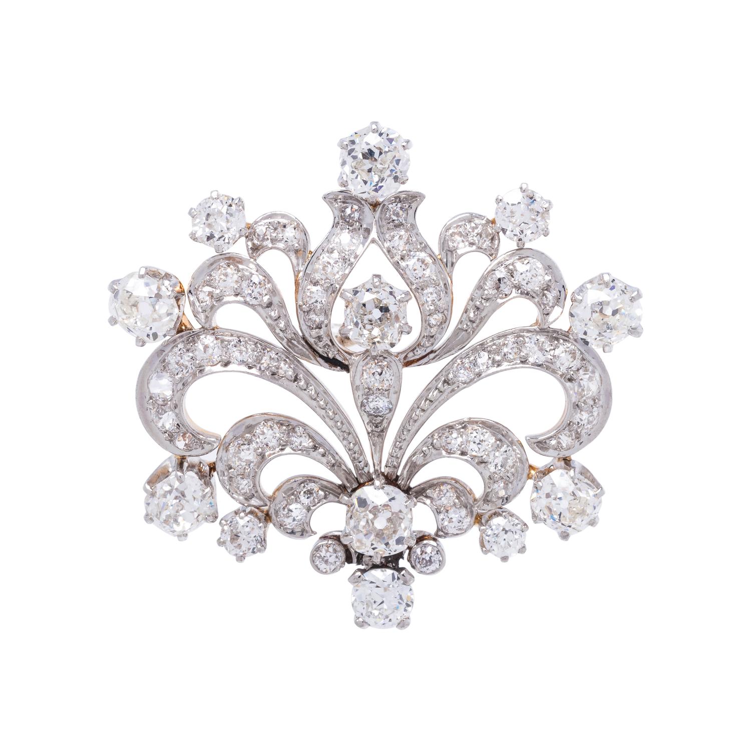 ANTIQUE, DIAMOND PENDANT/BROOCH