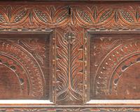 A James II carved oak coffer, late 17th century