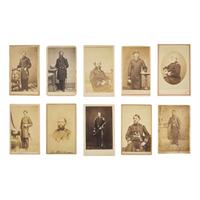 [Civil War] Group of 16 photographs with US Naval interest, including officers and shipboard scenes
