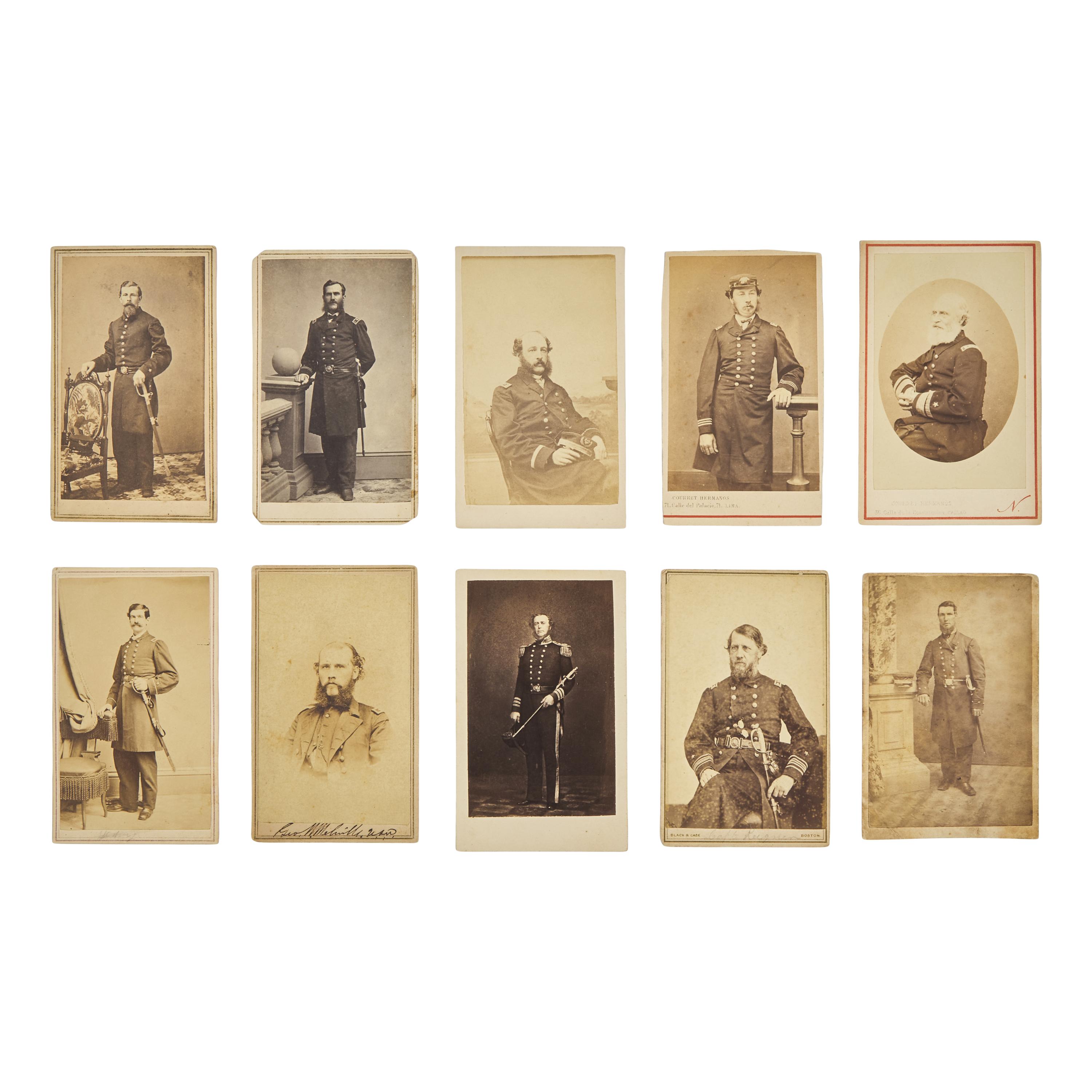 [Civil War] Group of 16 photographs with US Naval interest, including officers and shipboard scenes