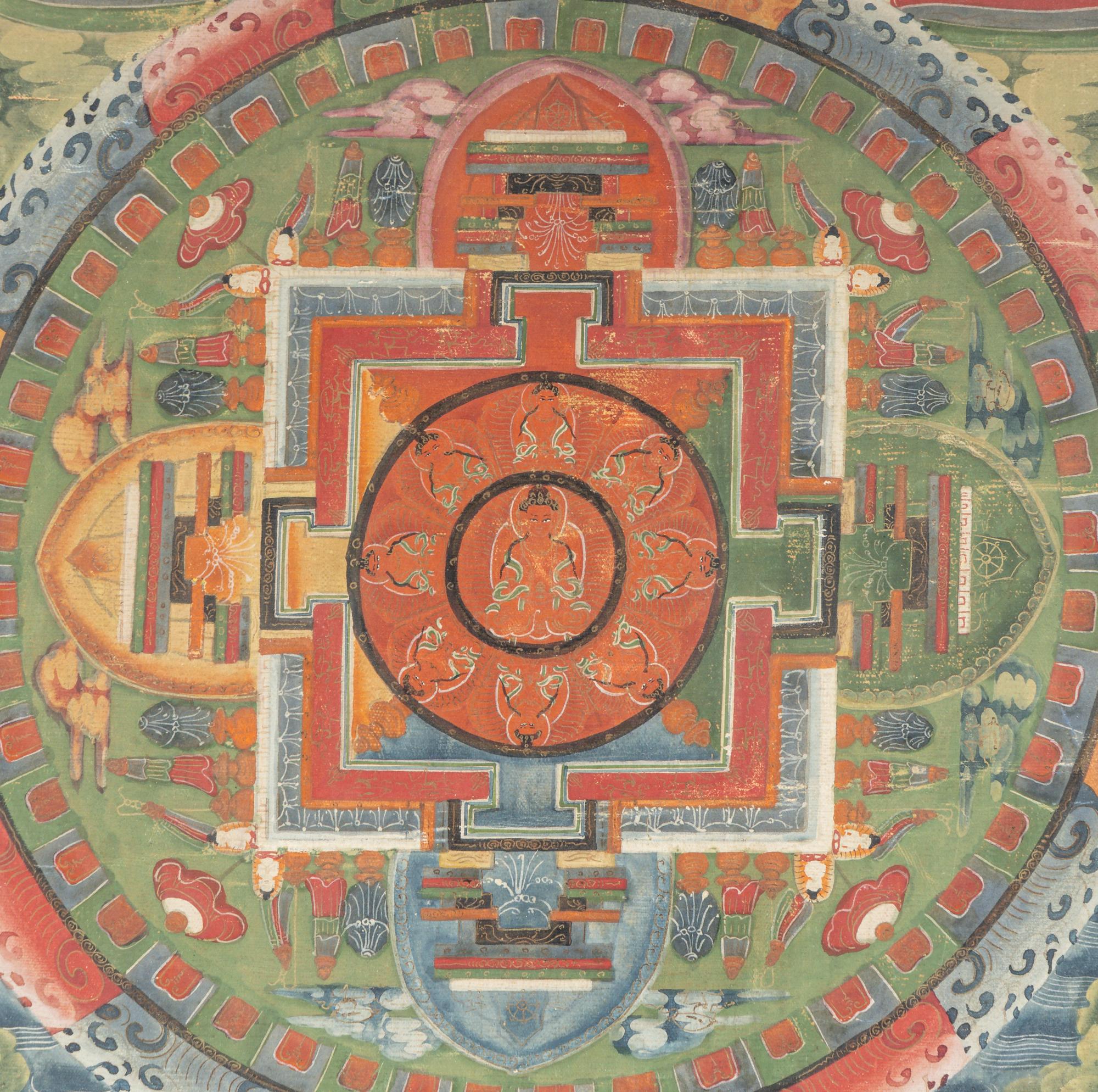 A Tibetan Mandala Thangka of Amitayus