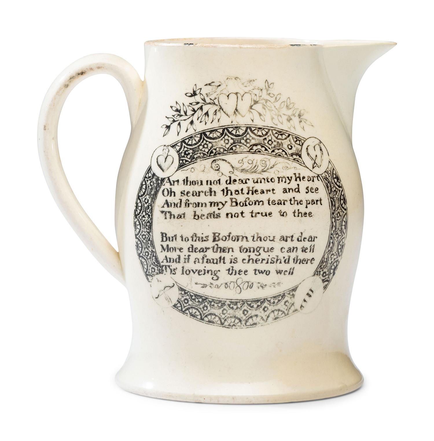 A Liverpool Transfer-Printed Creamware Pitcher with Arms of the United States
