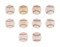 A Massive Group of 58 Single Signed Autograph Hall of Fame Baseballs (Beckett Authentication Services Certified),