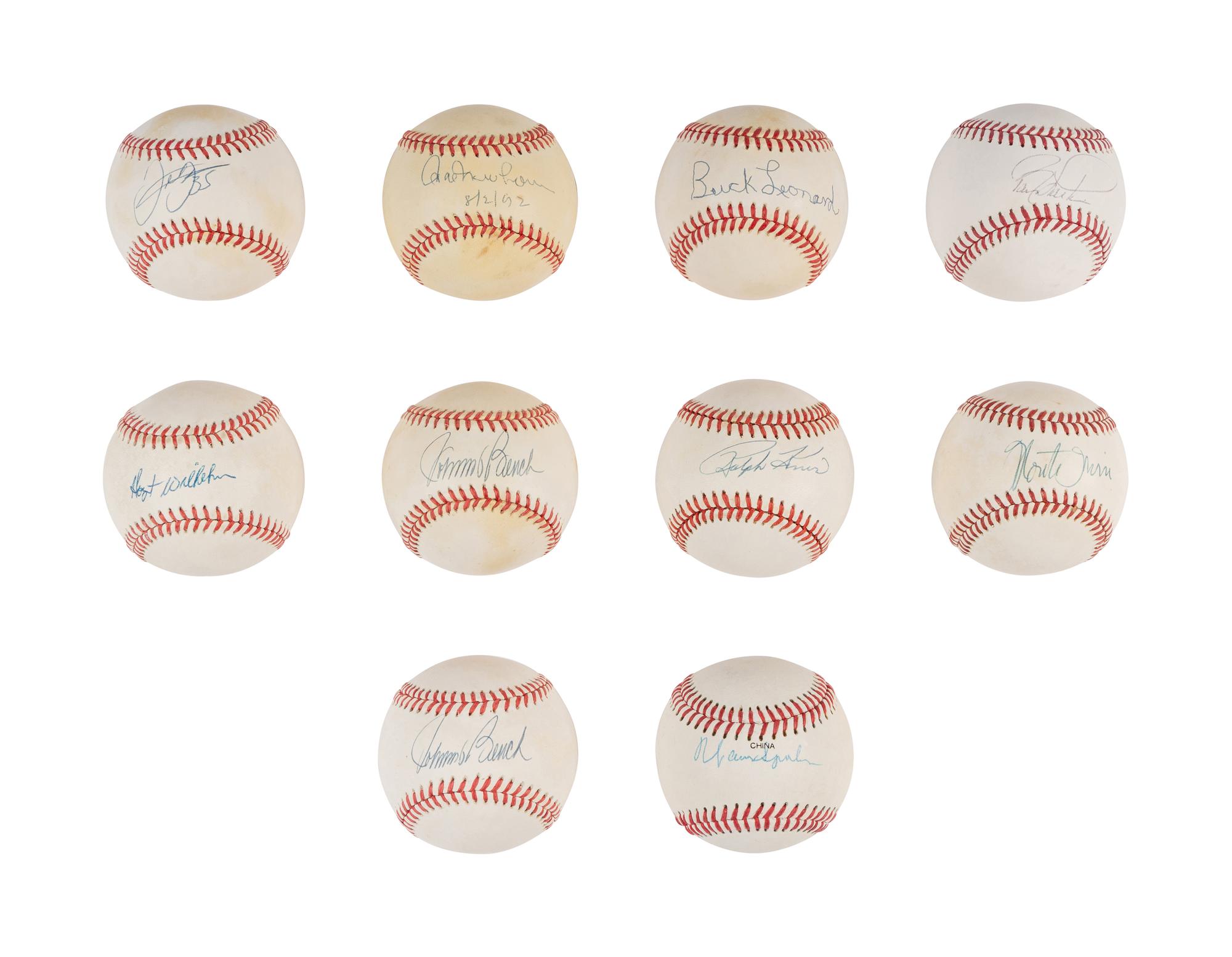 A Massive Group of 58 Single Signed Autograph Hall of Fame Baseballs (Beckett Authentication Services Certified),