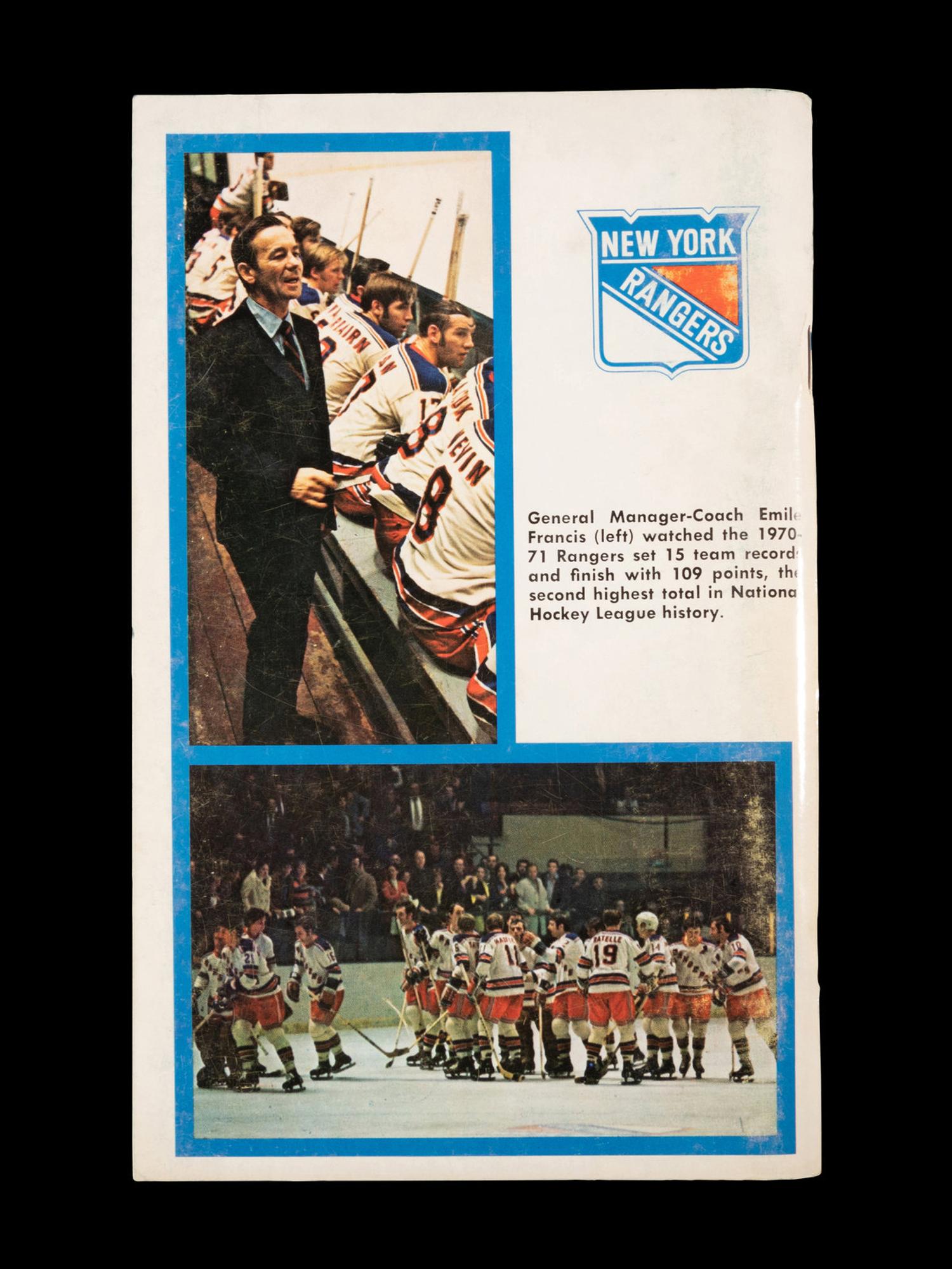 A Group of 16 1960s - 1980s New York Rangers Blue Book Media Guides,