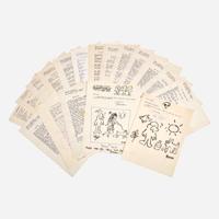 [Counter-Culture] Bukowski, Charles Collection of 14 Typed Poems, and Two Illustrated Letters