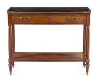 An Empire Brass Mounted Mahogany Marble-Top Console Desserte