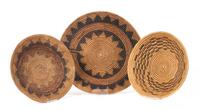 Three Dine (Navajo) Baskets Diameter of largest 16 inches