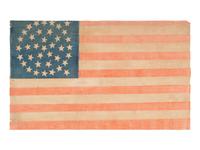 [FLAGS]. 38-star American parade flag with triple medallion pattern. Ca 1876-1890.
