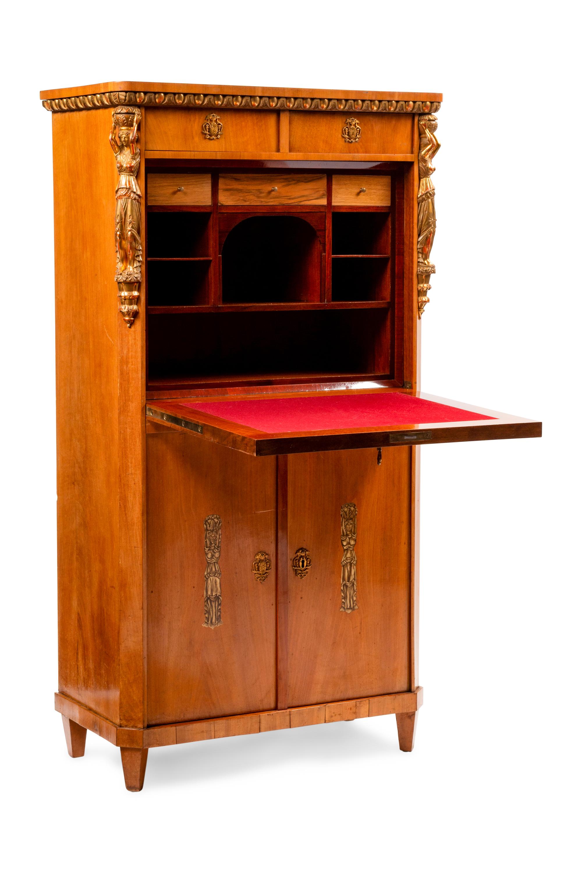 An Austrian Neoclassical Parcel Gilt Secretary Bureau