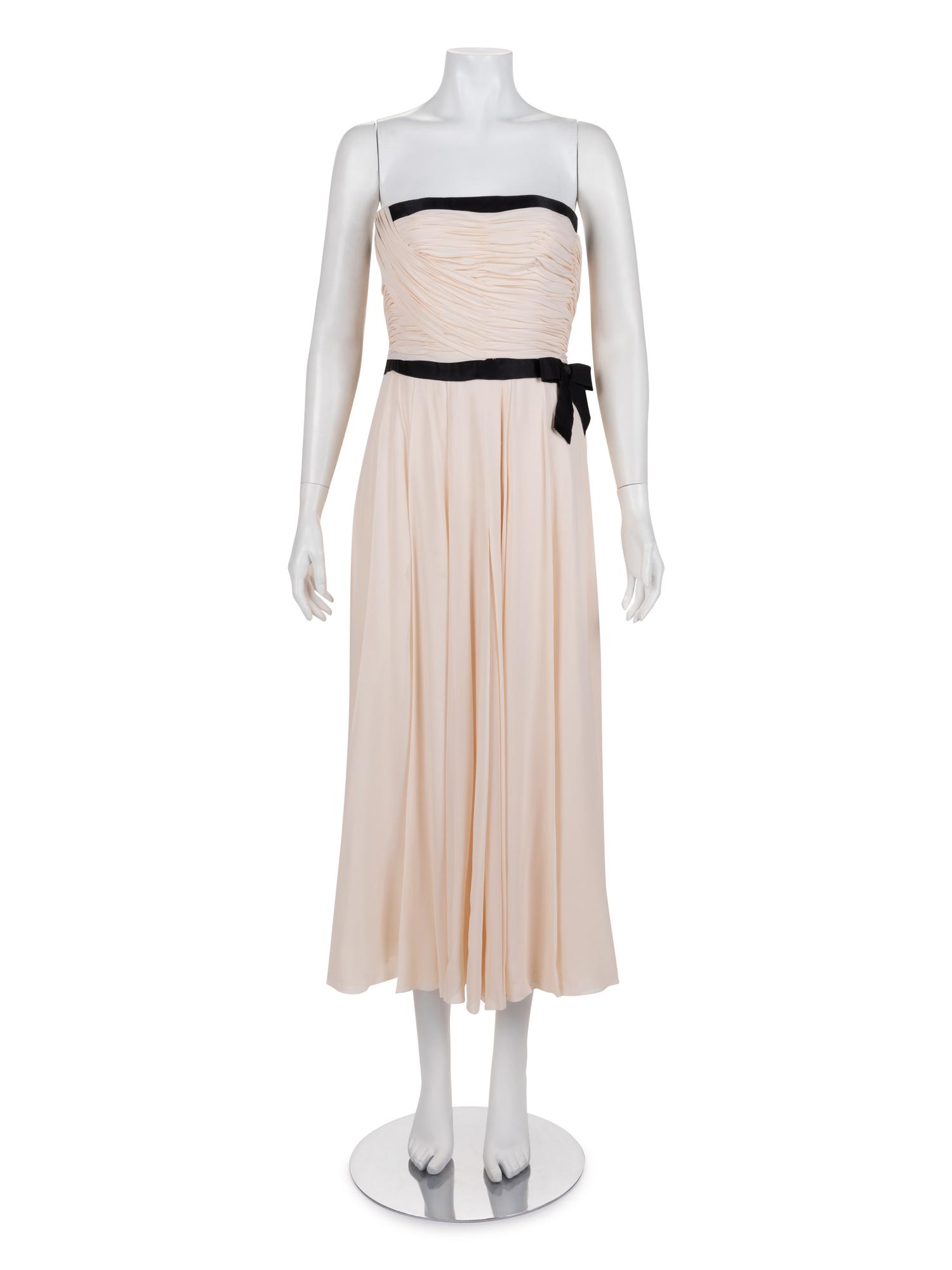 Chanel Ruched Strapless Dress, 1980s
