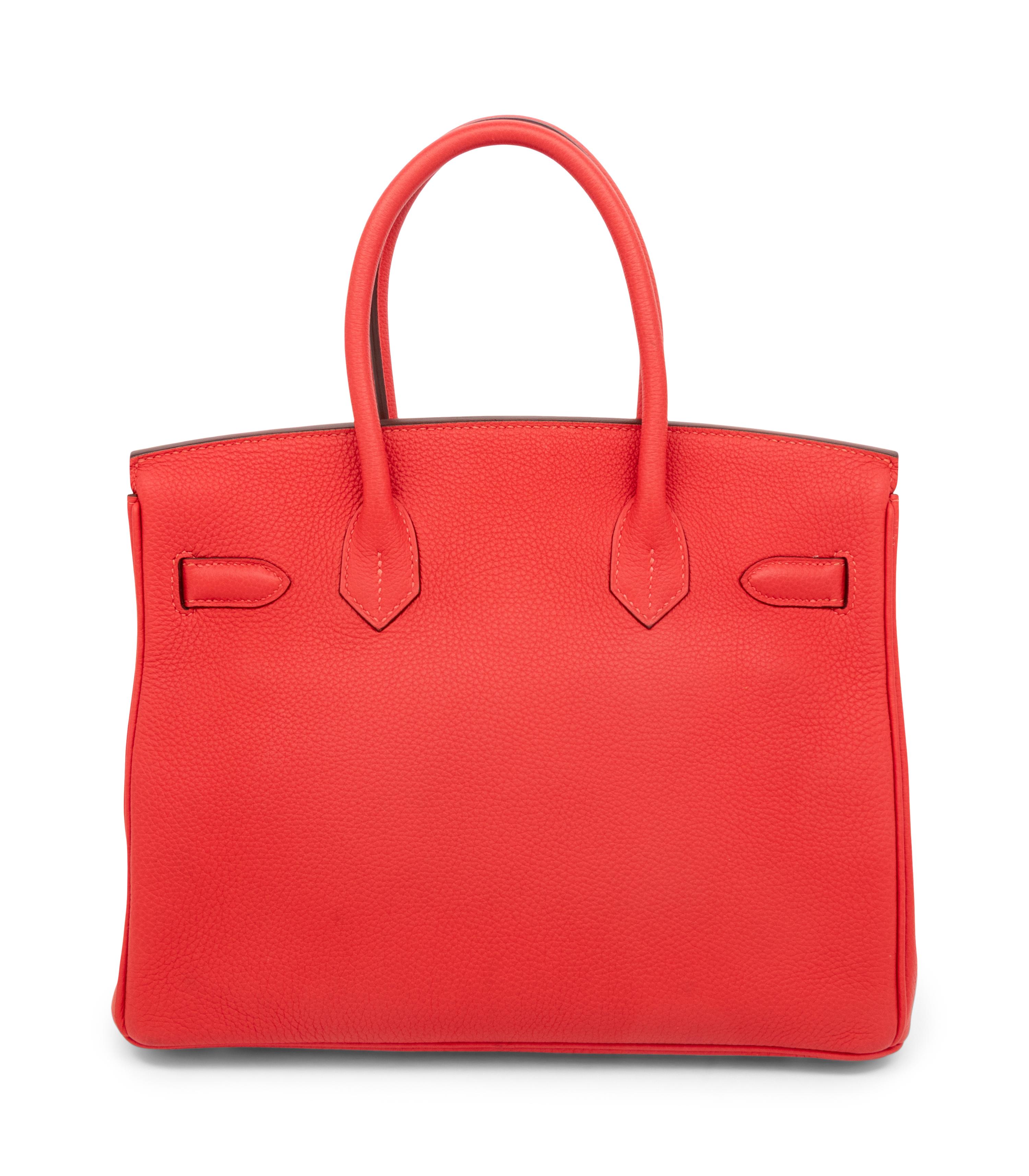 HERMÈS, BIRKIN 30 IN ROUGE PIVOINE CLEMENCE