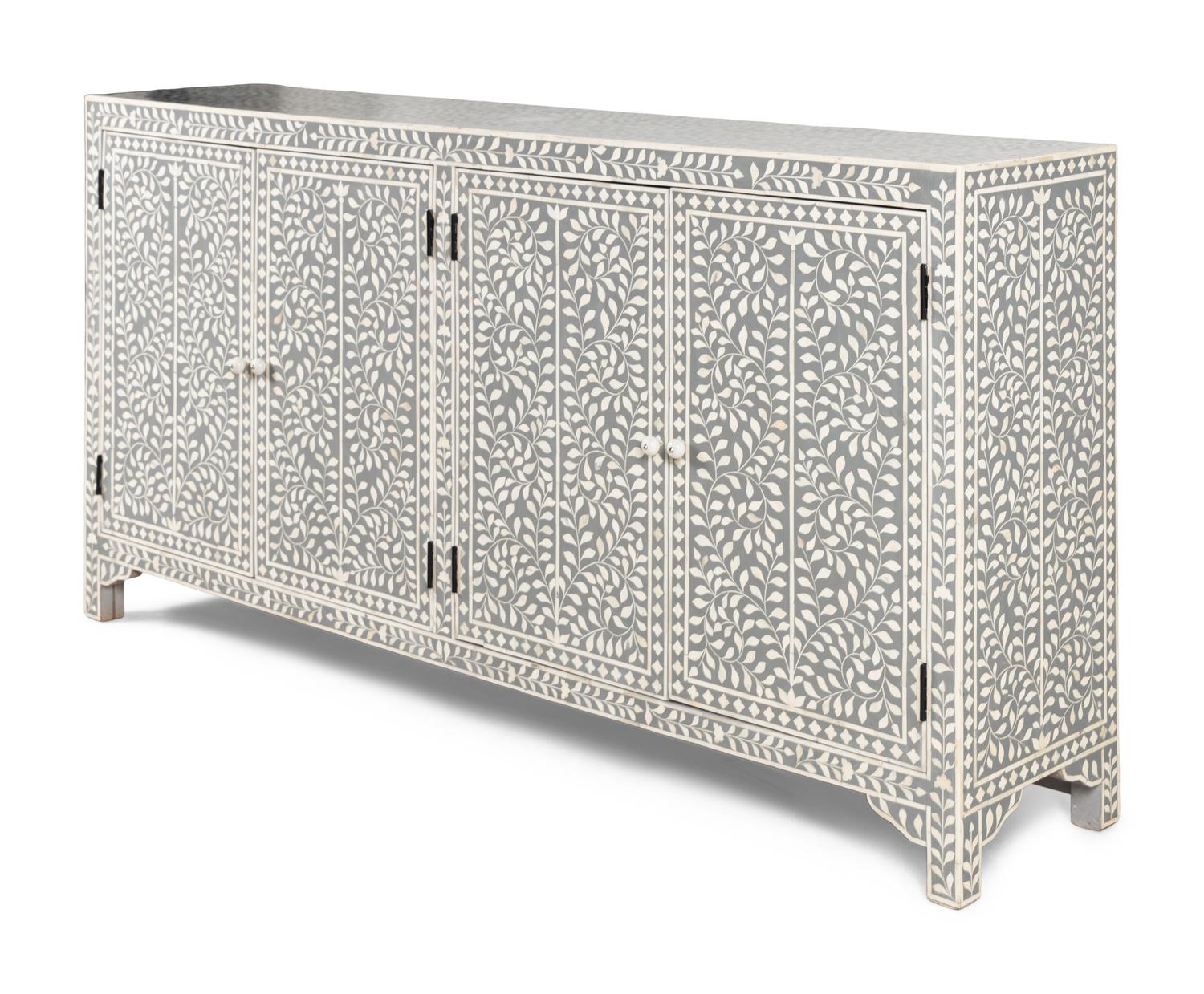 An Anglo-Indian Bone Inlaid Console Cabinet