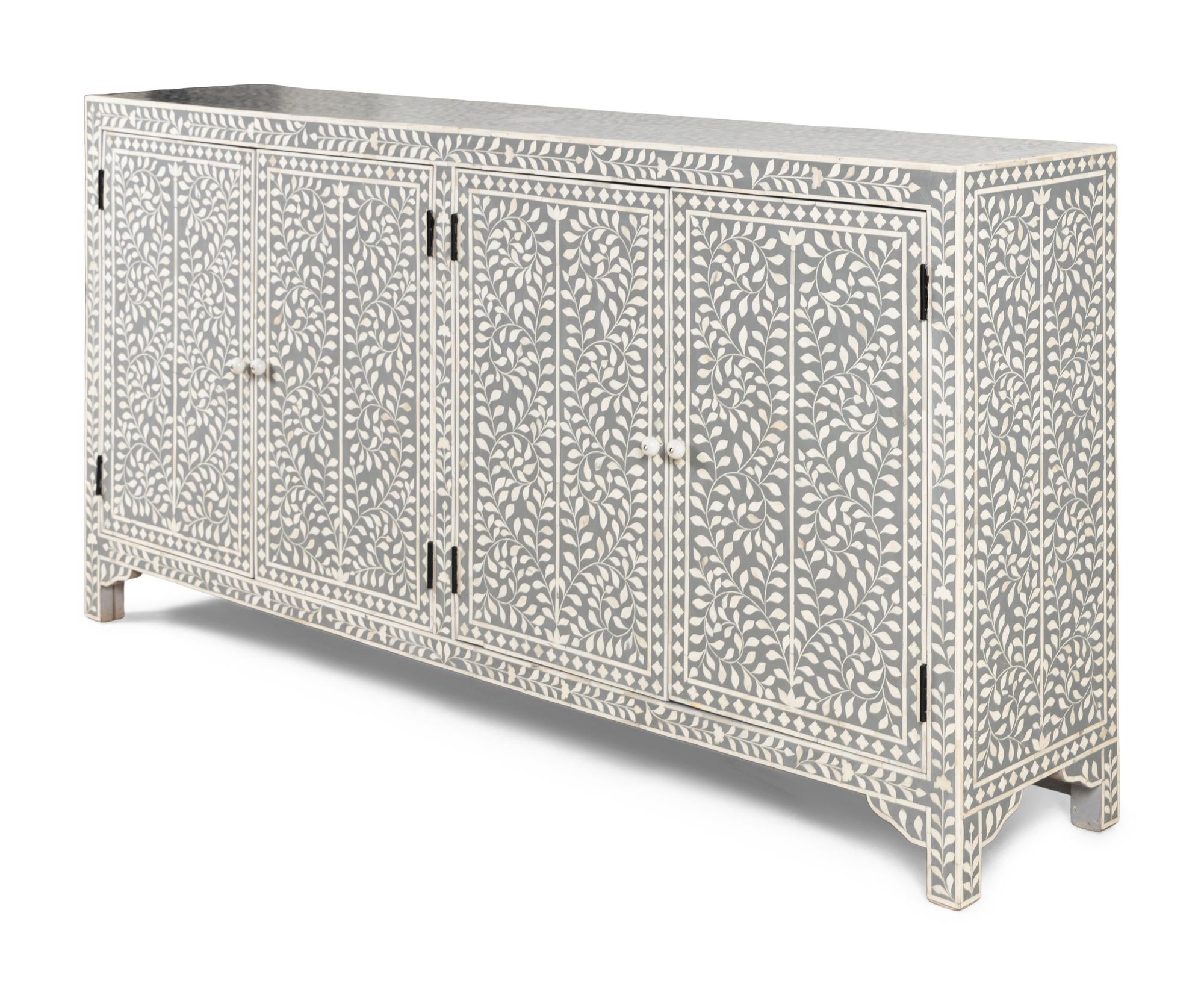 An Anglo-Indian Bone Inlaid Console Cabinet