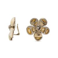 Keshi Pearl and Diamond Flower Earrings