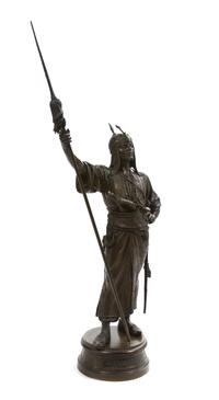 A French Patinated Bronze Figure, Emile Coriolan Hippolyte Guillemin (1841-1907), Height 45 1/4 inches.