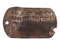 [WWII]. "Dog Tag" of Sgt. Harold Hokenson, KIA 2-6-45. [ With :] Additional war-era ephemera.