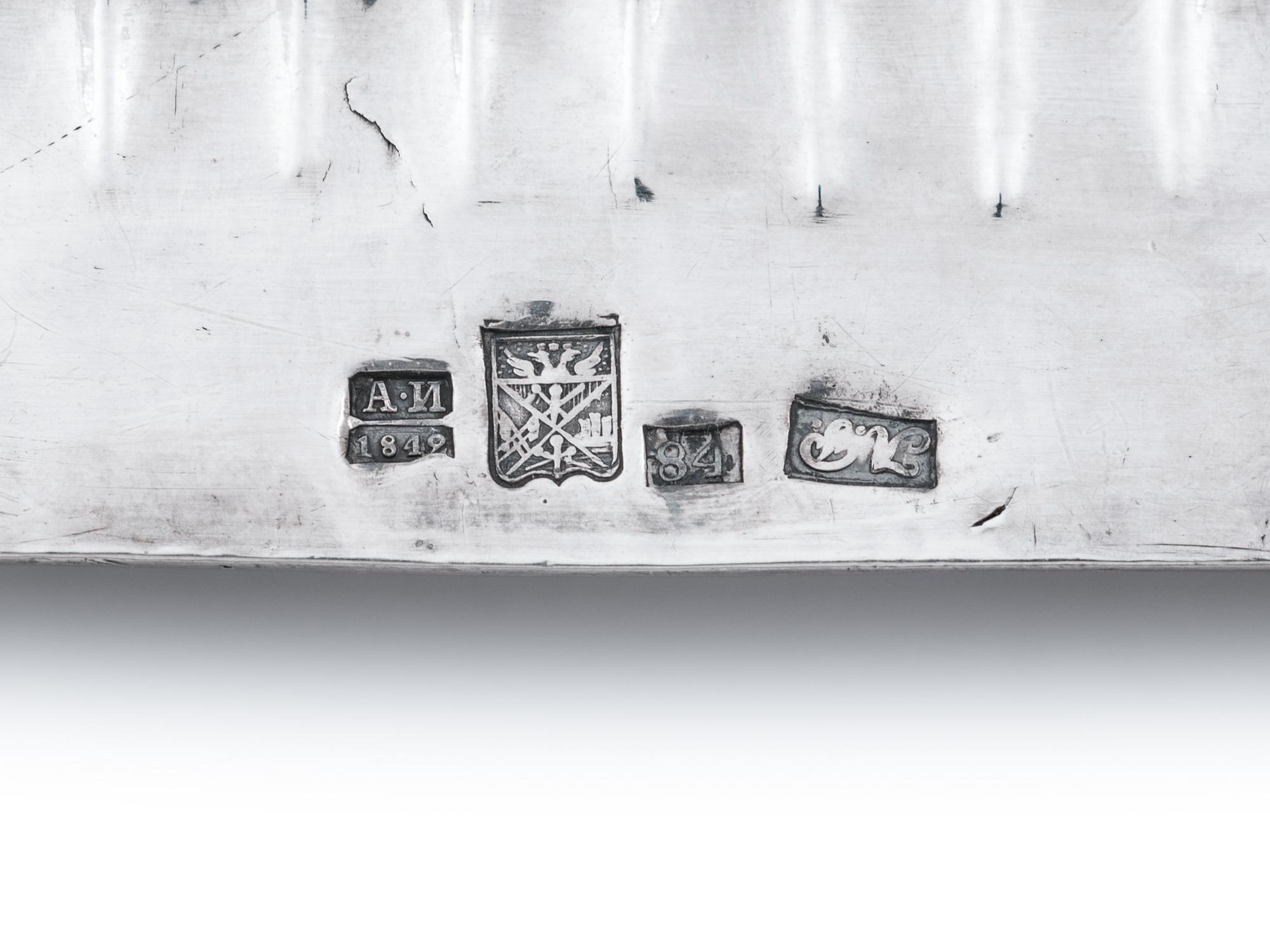 A Nicholas I Russian Silver Serving Tray