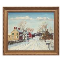 Walter Emerson Baum (American, 1884-1956) — Sledding in Winter, 1946