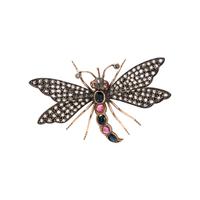 SAPPHIRE AND DIAMOND DRAGONFLY BROOCH