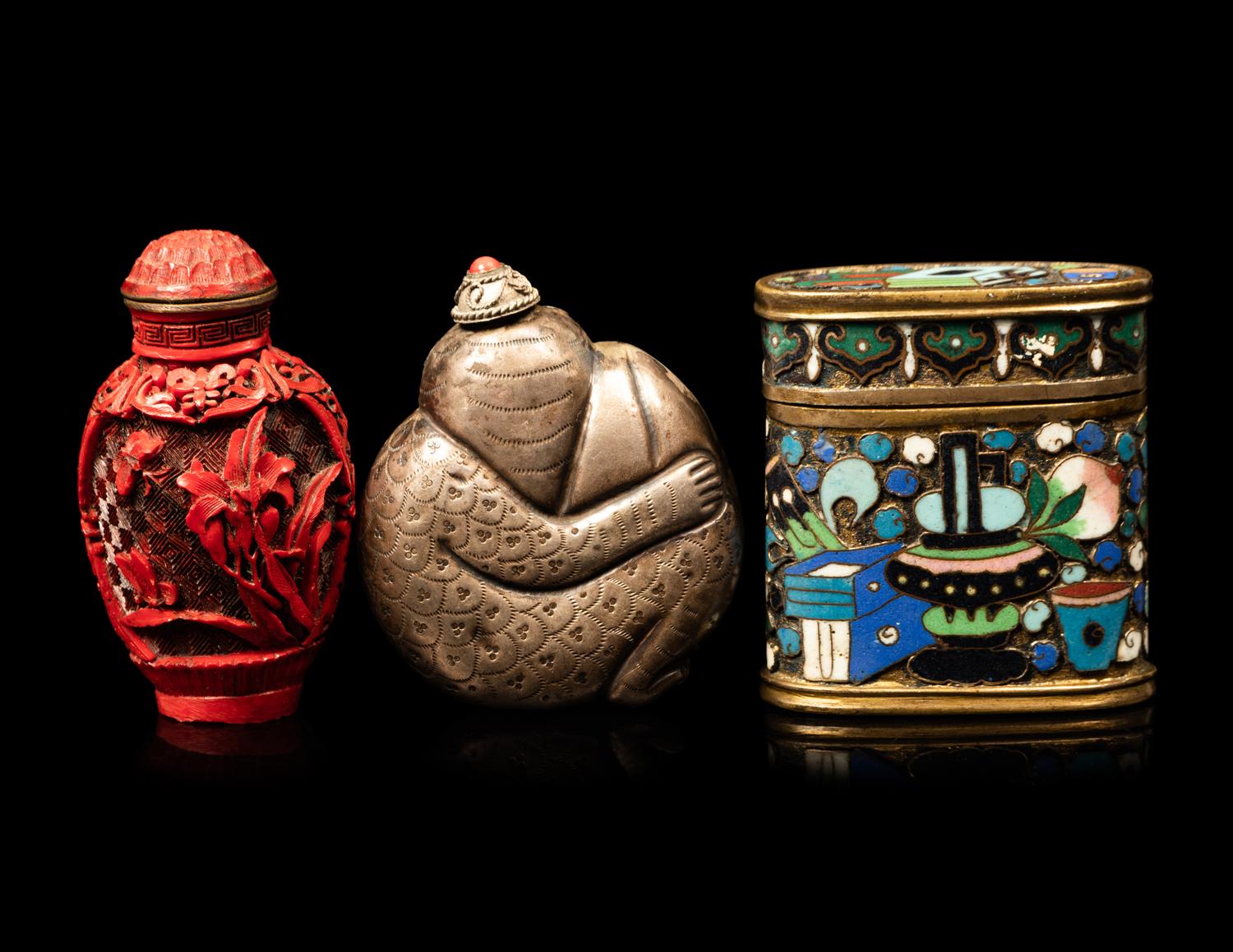 Seven Chinese Snuff Bottles and Miniature Vessels