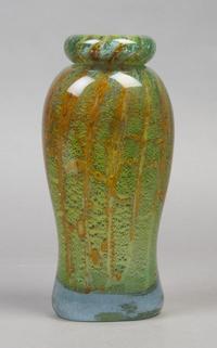 A Contemporary Cased Glass Vase, Height 7 7/8 inches.