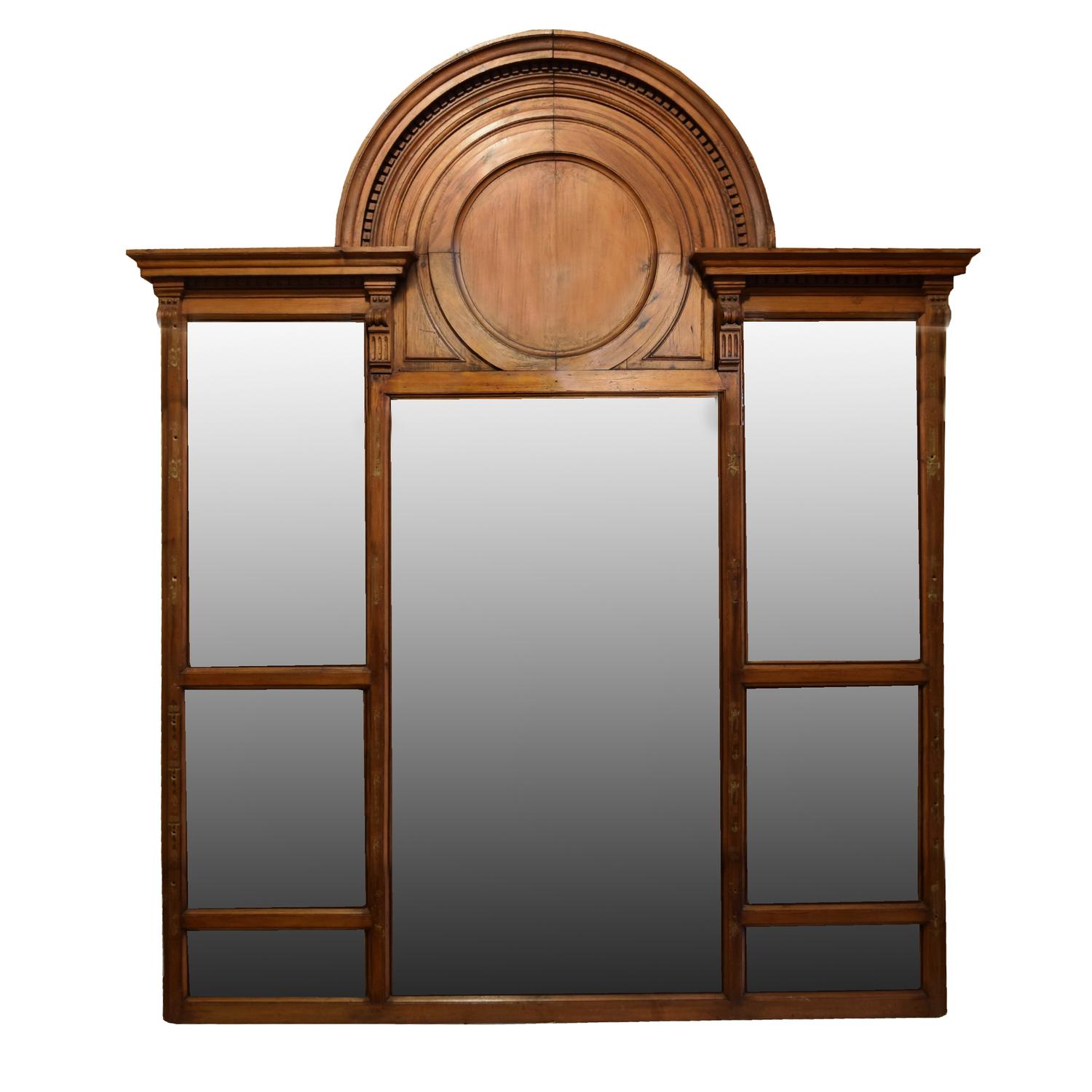 A Cafe Bar with Mirror 99" W x 24.75" D x 43.25" H. Mirror: 79" W x 5.5" D x 92" H — France, 20TH Century