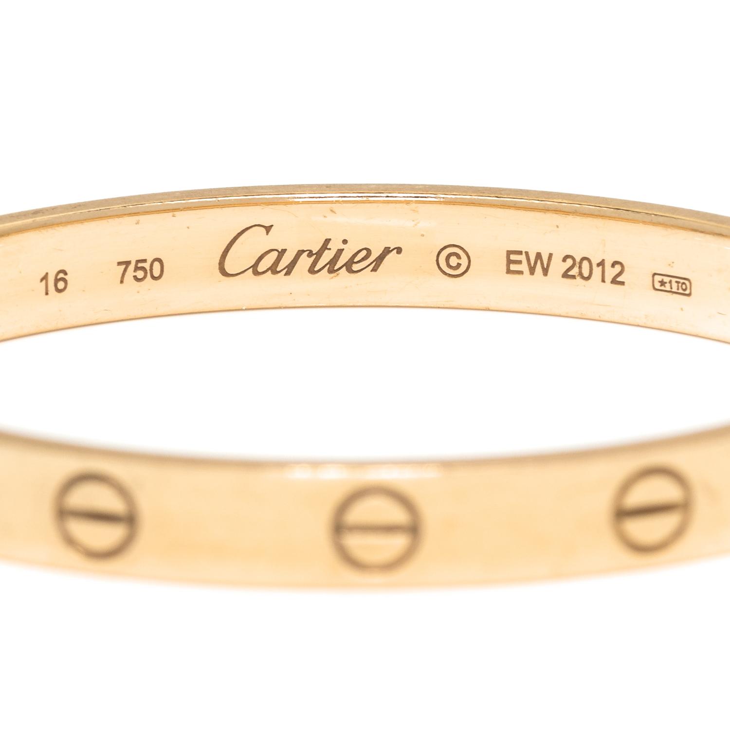 CARTIER, YELLOW GOLD 'LOVE' BANGLE BRACELET