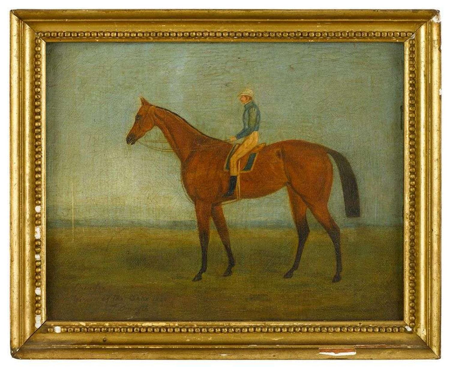 Anglo/American School 19th century two portraits of race horses with jockeys