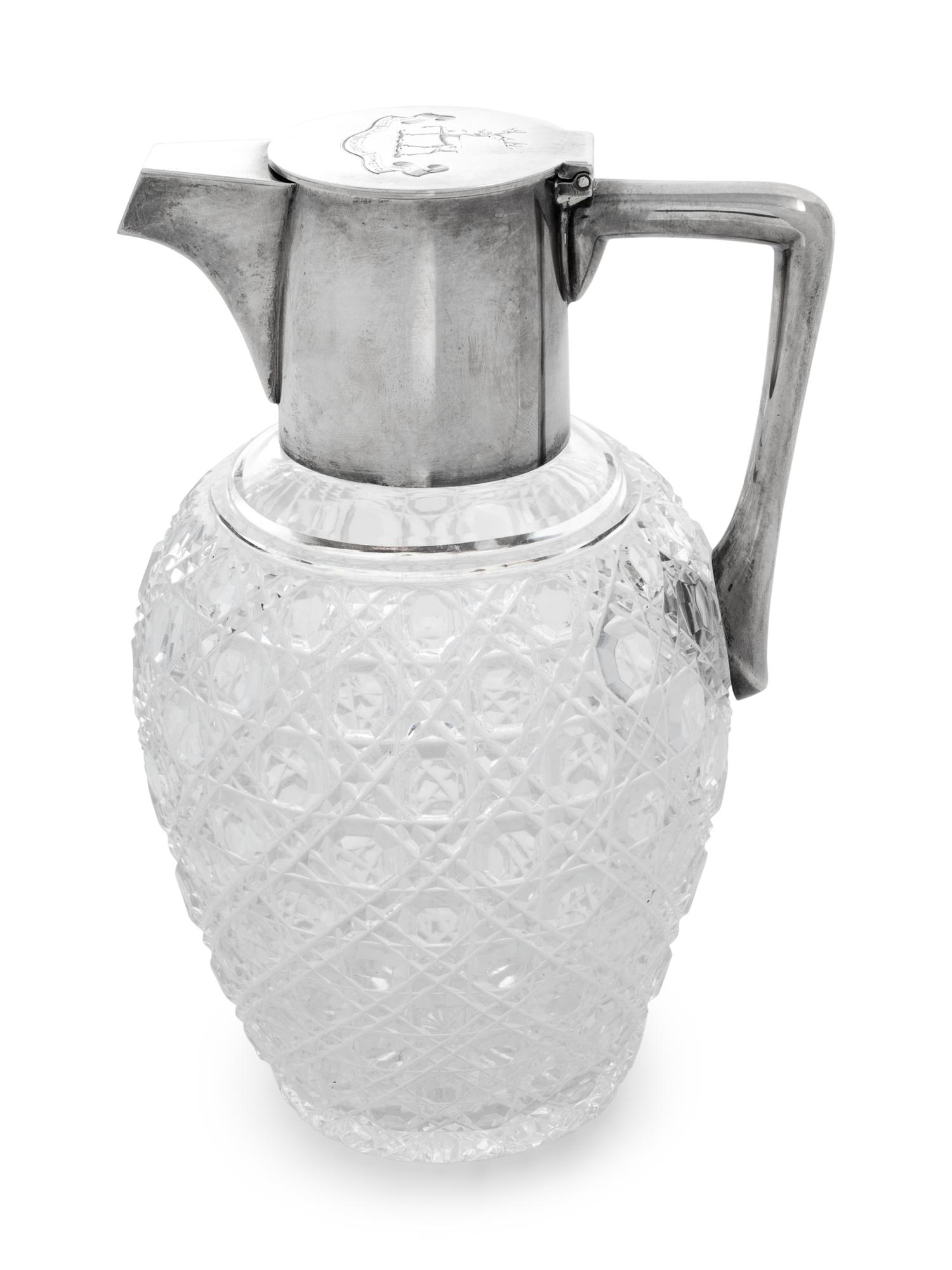An Edwardian Silver-Mounted Cut-Glass Claret Jug