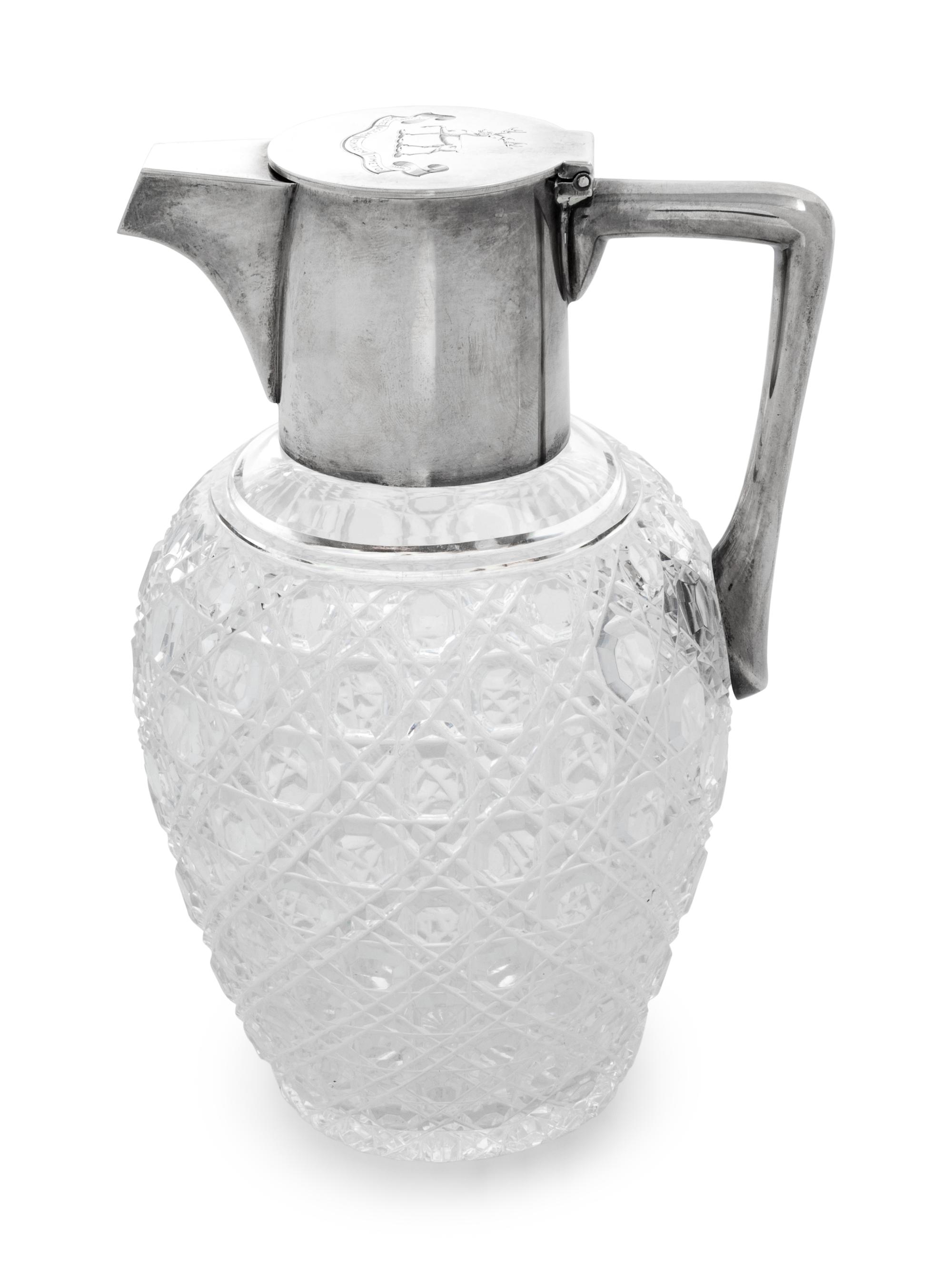An Edwardian Silver-Mounted Cut-Glass Claret Jug