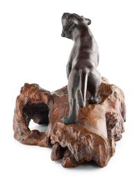 A Japanese Bronze Okimono of a Tiger