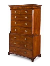 A Late George III Mahogany Chest on Chest