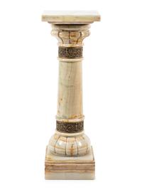 A Continental Gilt Metal Mounted Onyx Pedestal