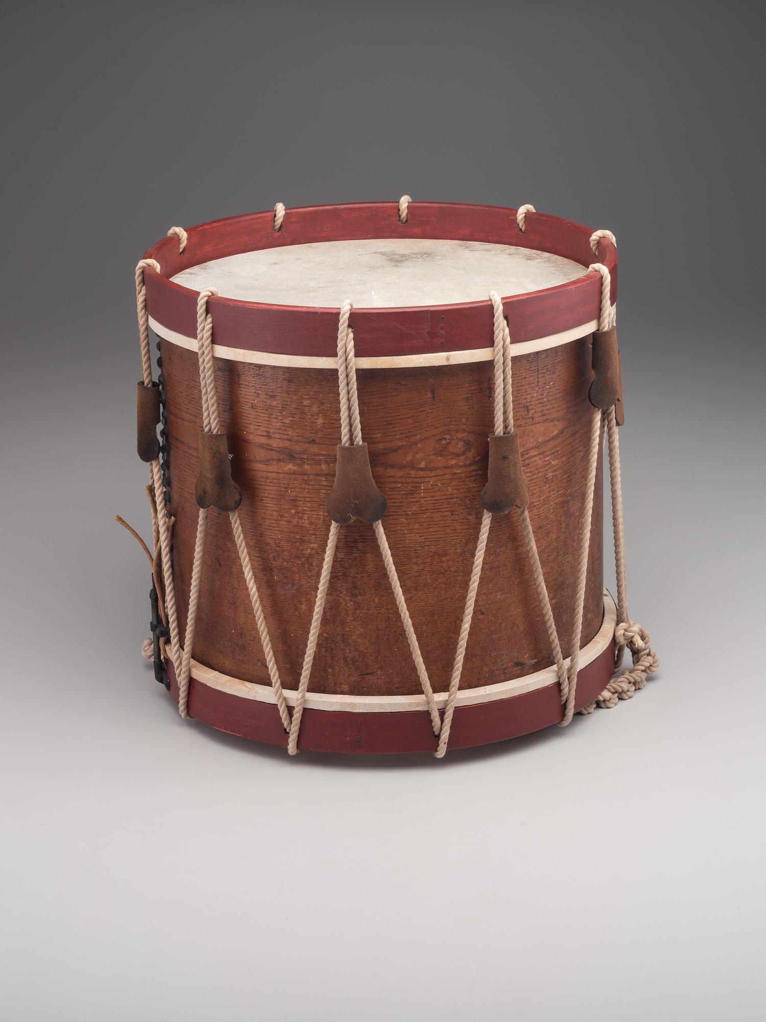[MILITARIA]. Painted Marine Corps drum, possibly Mexican-War. Manufactured by William Ent, Germantown, PA, ca 1840s.