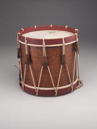 [MILITARIA]. Painted Marine Corps drum, possibly Mexican-War. Manufactured by William Ent, Germantown, PA, ca 1840s.