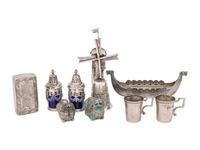 A Group of Nine Silver Table Articles