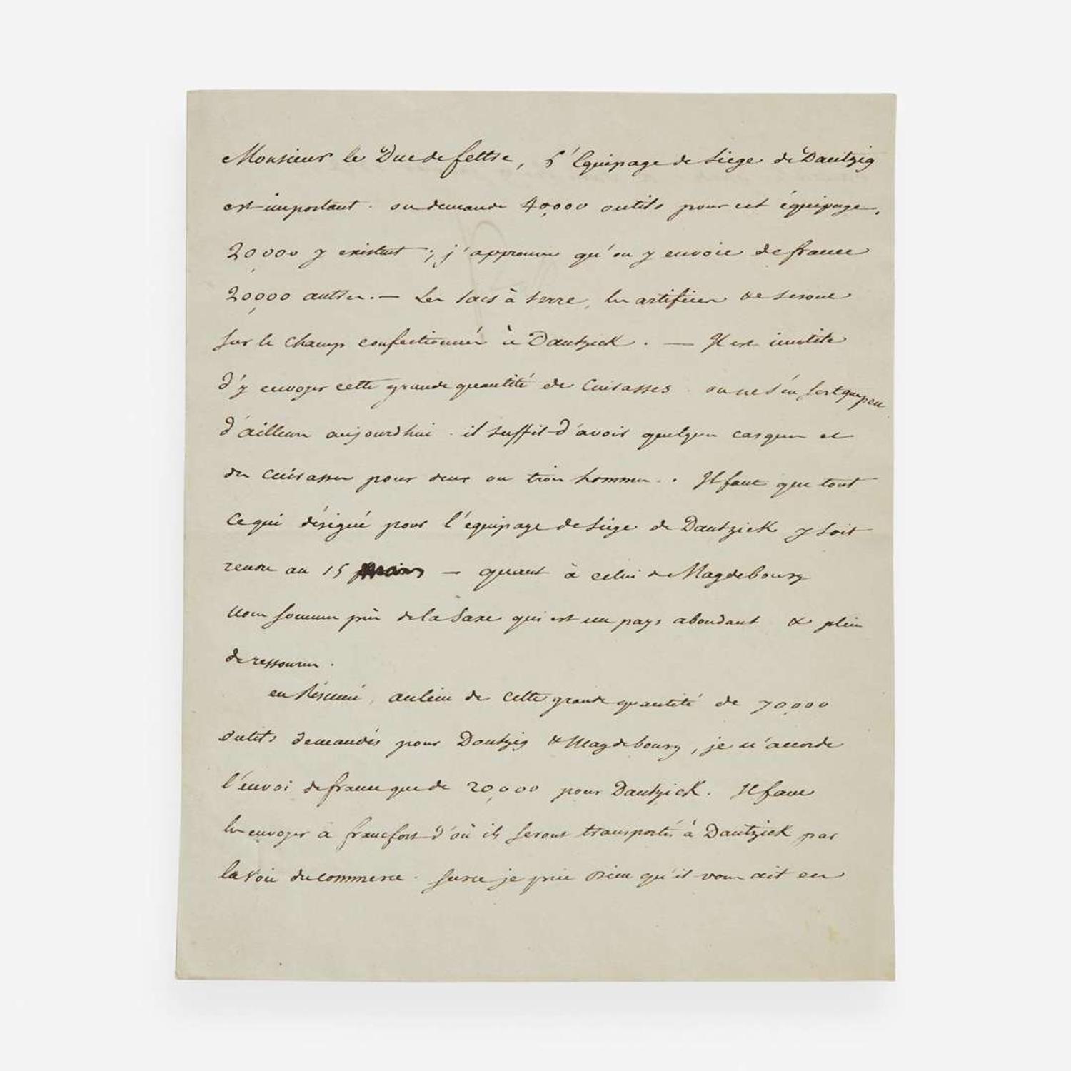 Bonaparte, Napoleon Manuscript Letter, signed