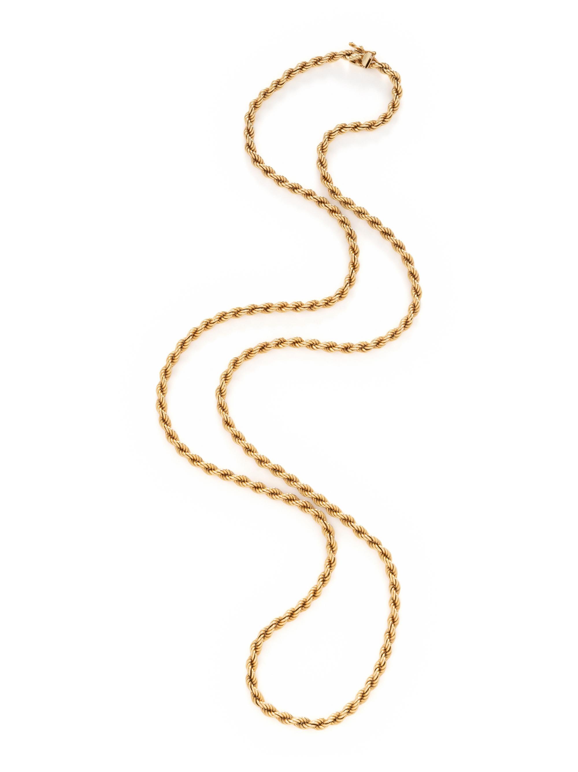 YELLOW GOLD ROPE LINK NECKLACE