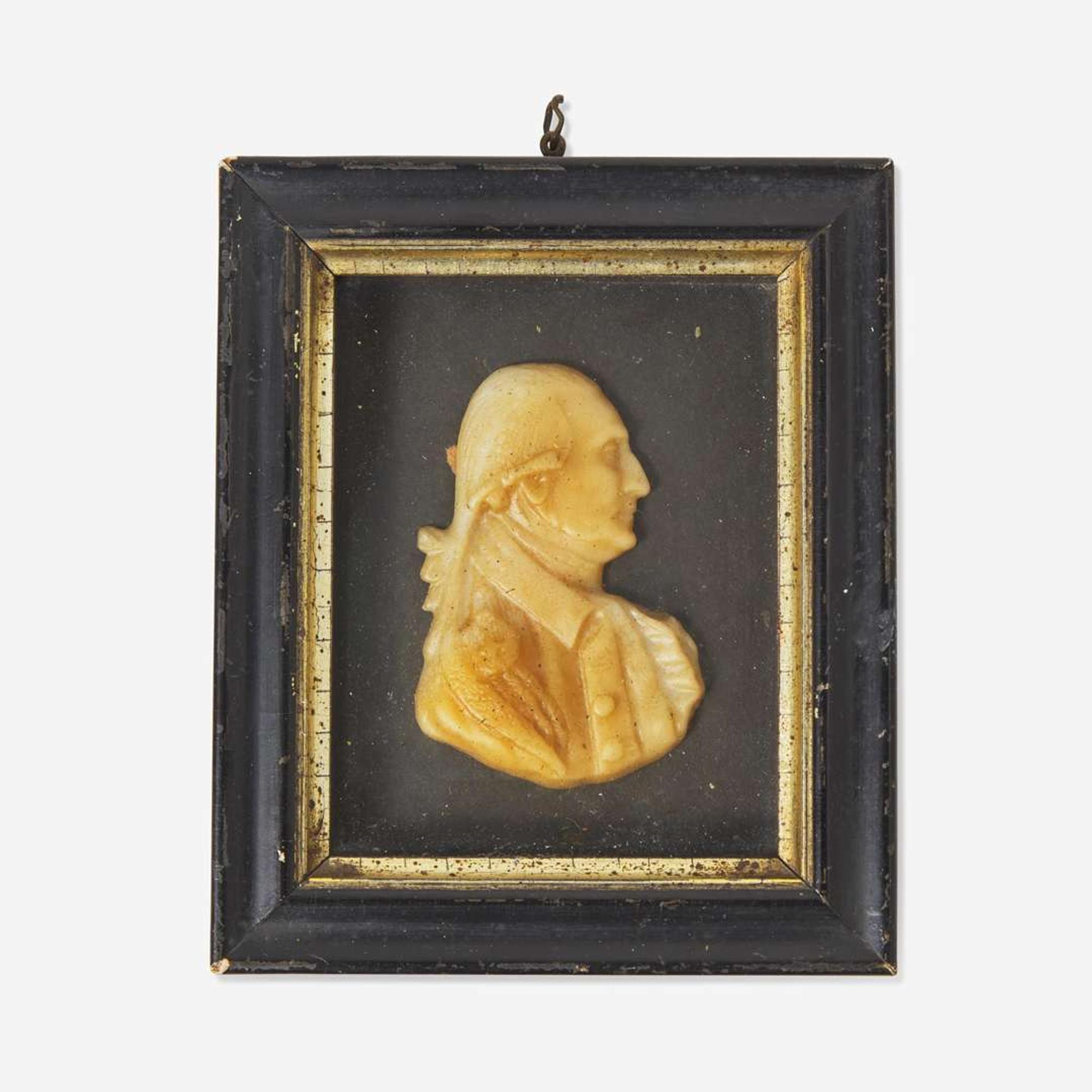 A wax profile portrait of George Washington 19th century