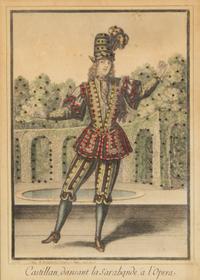 A Pair of Gilt Framed Hand Colored Gravure Prints