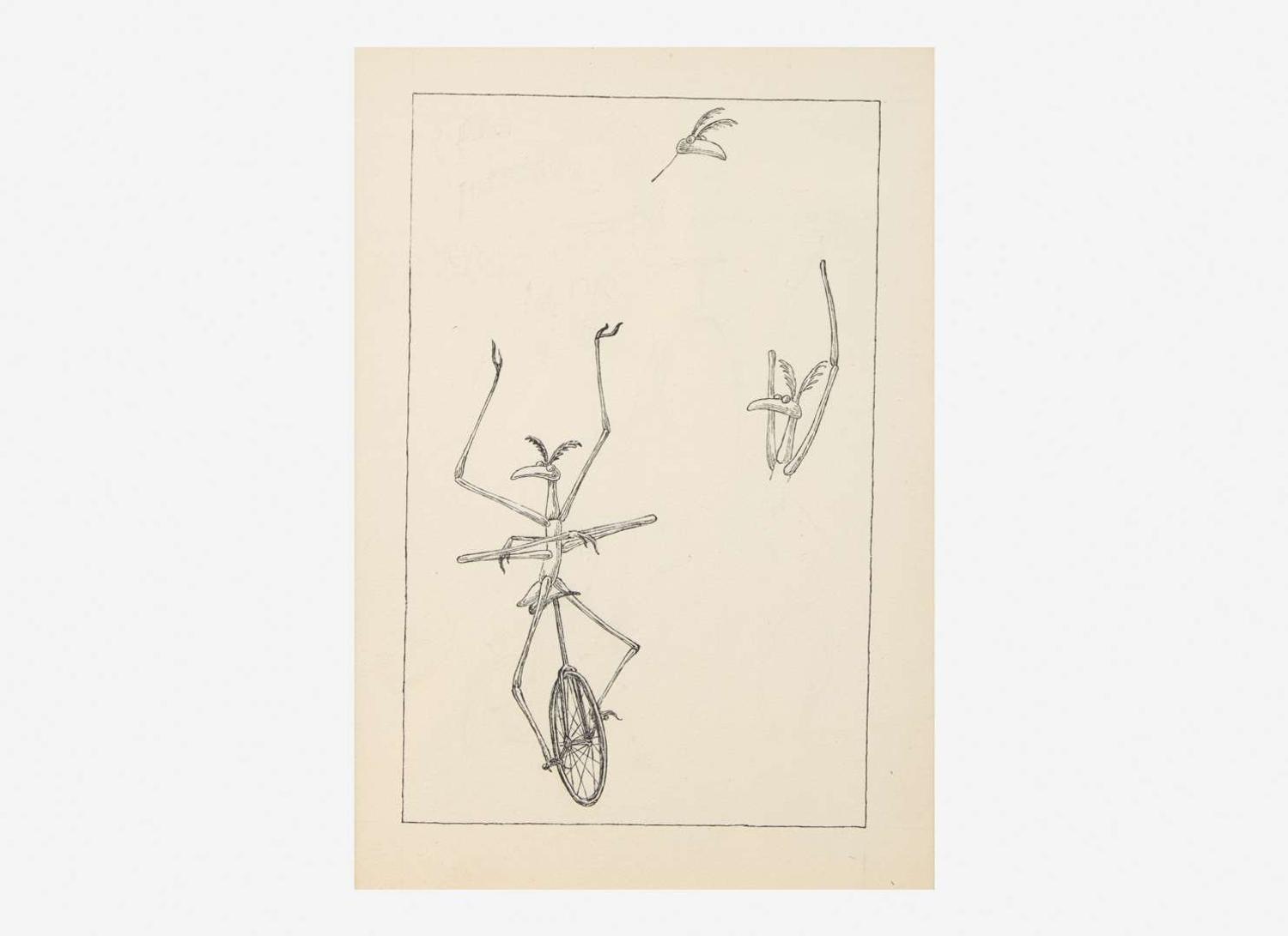 [Children's & Illustrated] (Gorey, Edward): Original Ink Study for "The Broken Spoke"