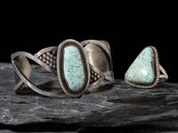 Sterling Silver and Turquoise Cuff Bracelet, PLUS