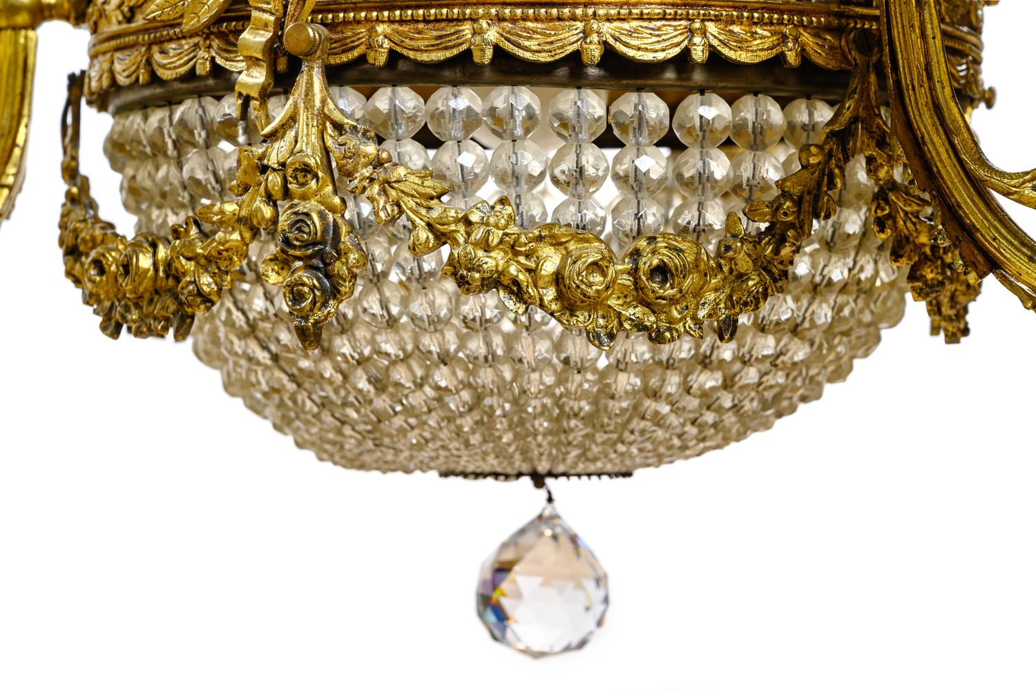 A French Gilt Bronze Three-Light Chandelier