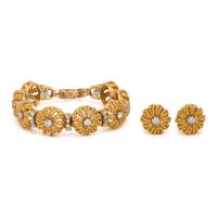 Jabel, Yellow Gold and Diamond Bracelet and Earrings