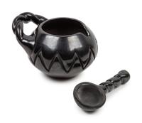 Blackware Bean Pot and Ladle